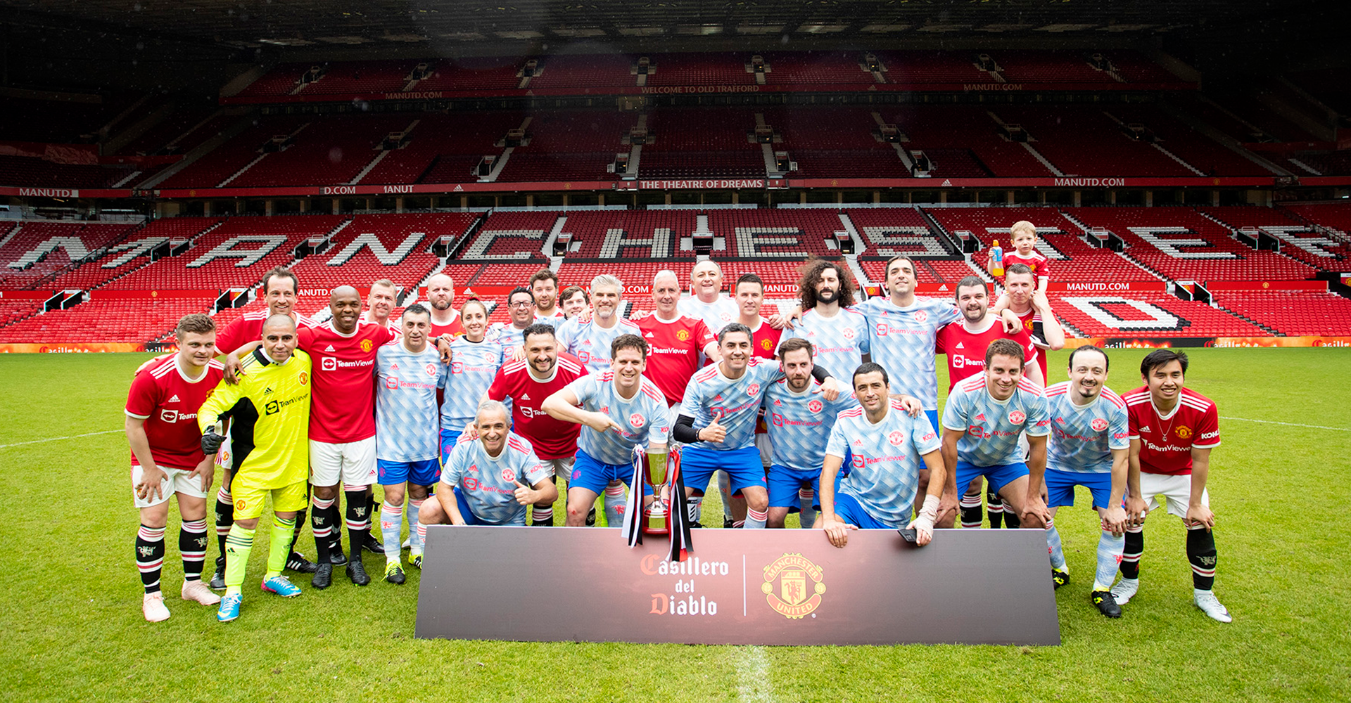Winners of the “Are you the 12th player?” contest realise their dreams of playing at Manchester
